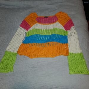 Wild Fable Pink and Orange Crochet Top